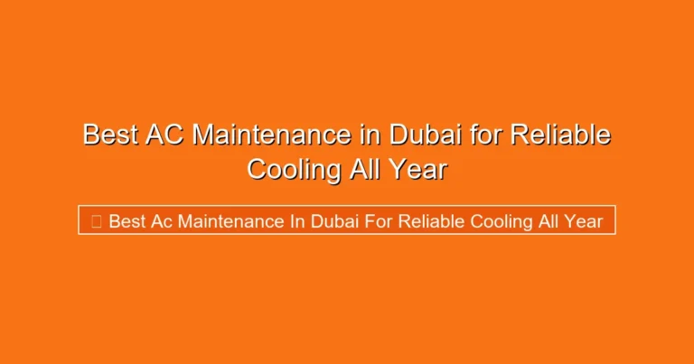 Complete visual guide to Best AC Maintenance in Dubai for Reliable Cooling All Year