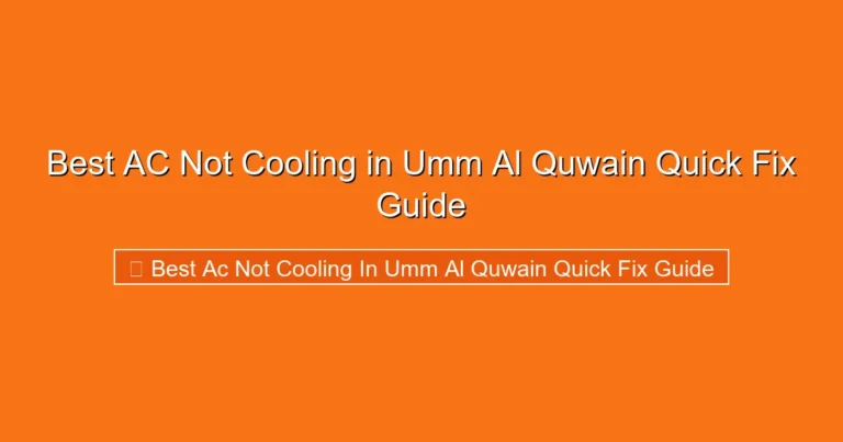 Complete visual guide to Best AC Not Cooling in Umm Al Quwain Quick Fix Guide