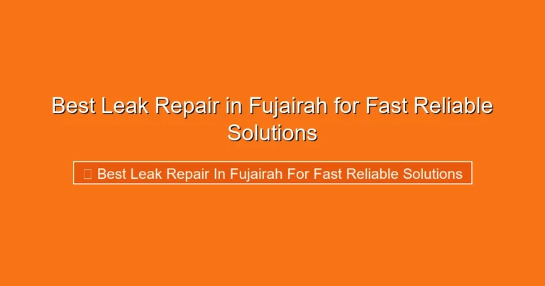 Complete visual guide to Best Leak Repair in Fujairah for Fast Reliable Solutions