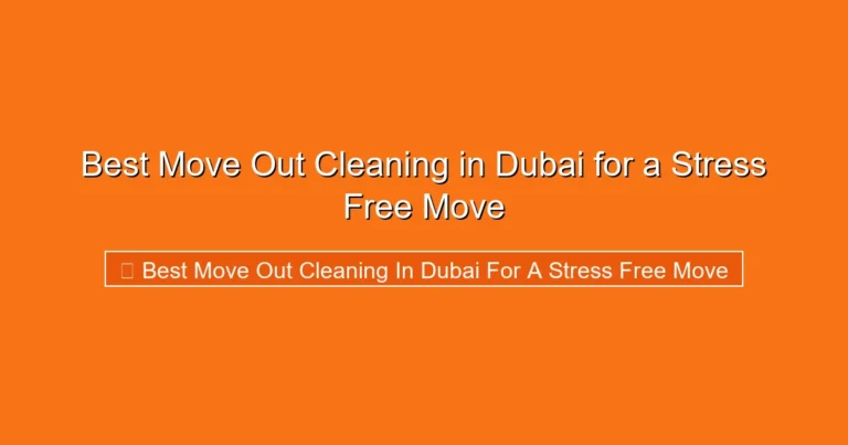 Complete visual guide to Best Move Out Cleaning in Dubai for a Stress Free Move