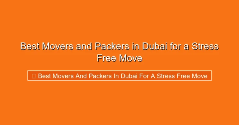 Complete visual guide to Best Movers and Packers in Dubai for a Stress Free Move