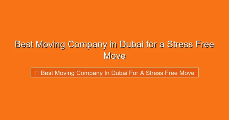 Complete visual guide to Best Moving Company in Dubai for a Stress Free Move