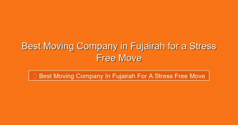 Complete visual guide to Best Moving Company in Fujairah for a Stress Free Move