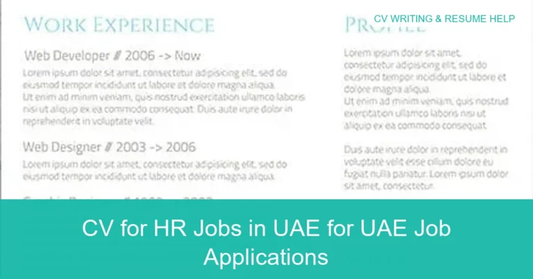 Complete visual guide to CV for HR Jobs in UAE for UAE Job Applications