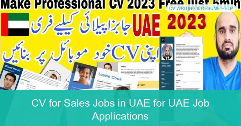 Complete visual guide to CV for Sales Jobs in UAE for UAE Job Applications