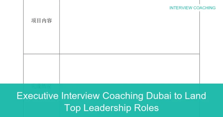 Complete visual guide to Executive Interview Coaching Dubai to Land Top Leadership Roles