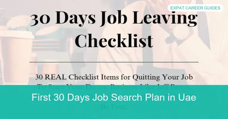 Complete visual guide to First 30 Days Job Search Plan in Uae