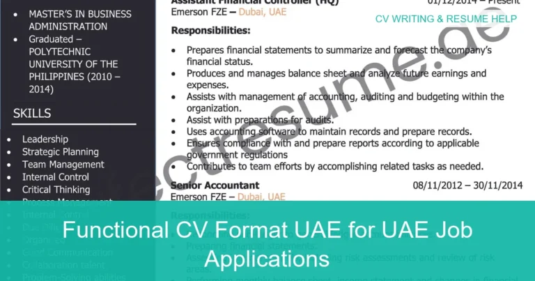 Complete visual guide to Functional CV Format UAE for UAE Job Applications
