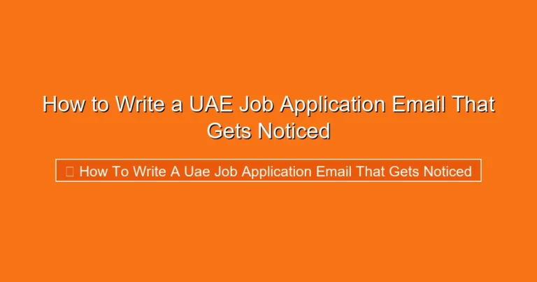 Complete visual guide to How to Write a UAE Job Application Email That Gets Noticed