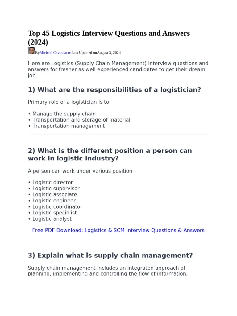 Top Logistics Interview Questions in UAE and What Employers Want to Hear for Top Logistics Interview Questions in UAE to A...