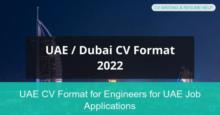 Complete visual guide to UAE CV Format for Engineers for UAE Job Applications