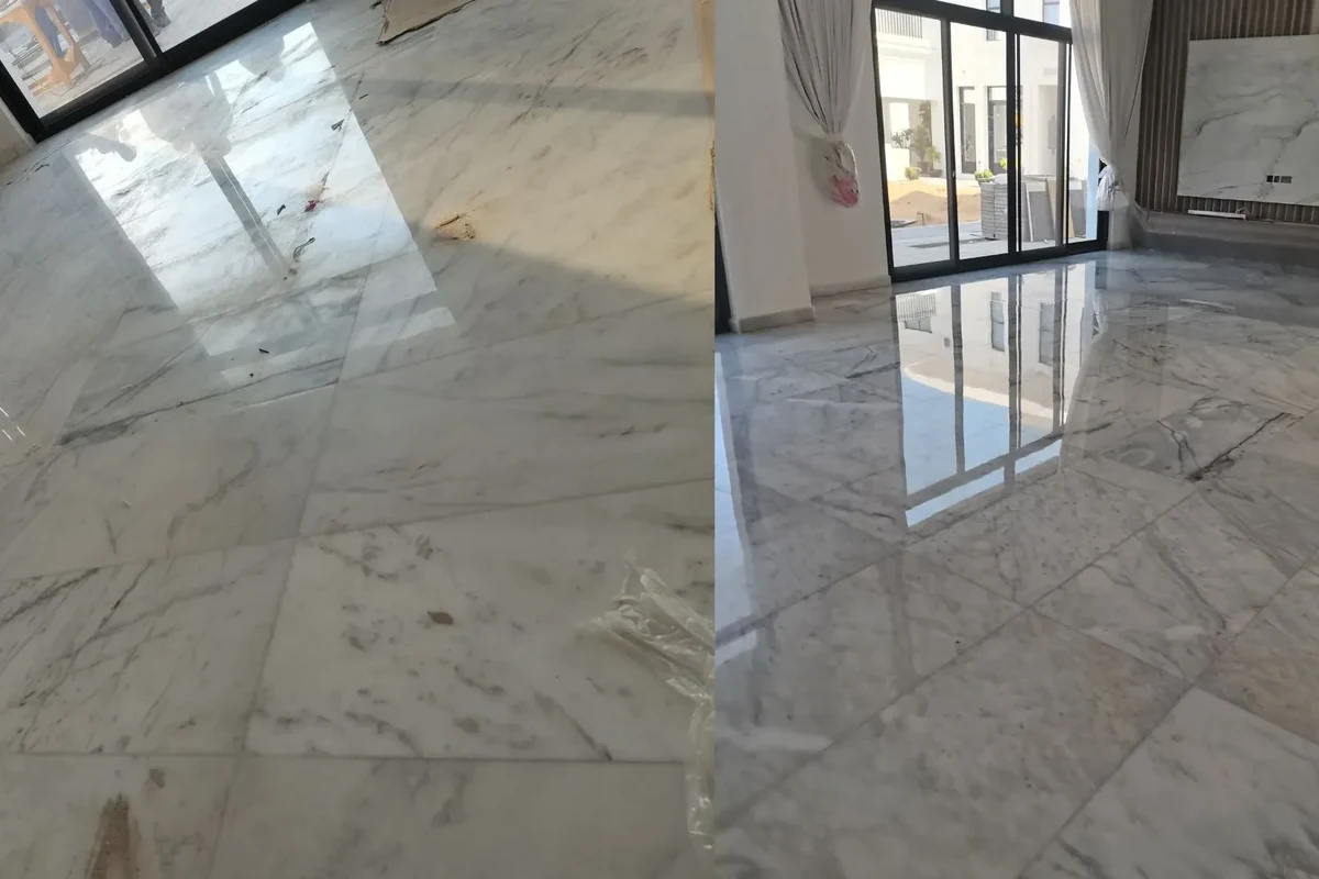 A beautifully maintained marble floor in a UAE home.