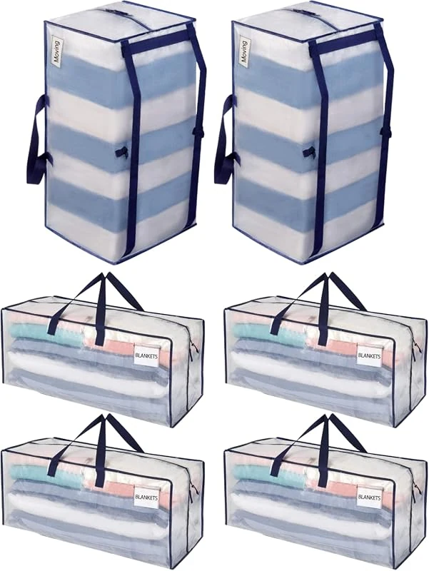 VENO 6 Pack Moving Bags with Backpack Straps, Ideal for Storage and Packing Needs