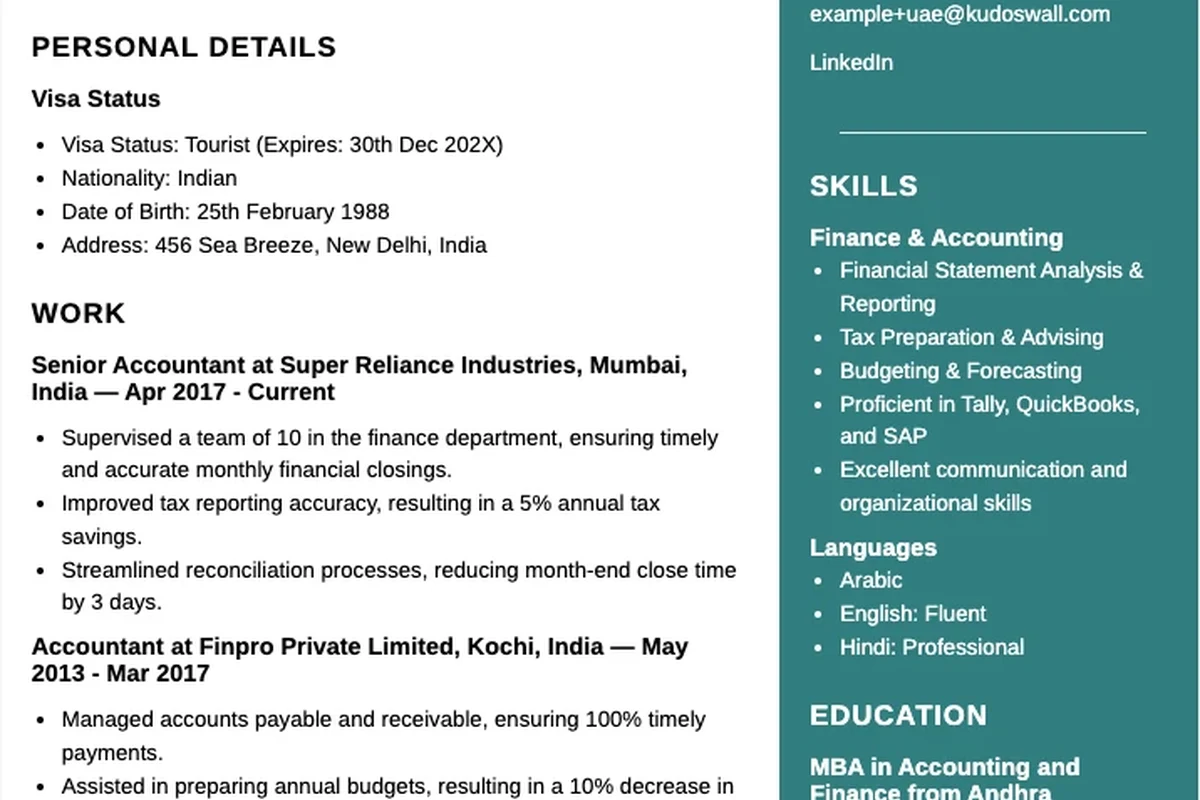 Best CV Format for UAE Job Applications to Land Your Dream in the UAE