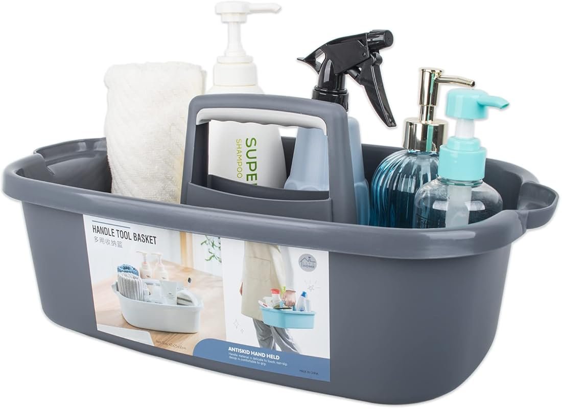 JiatuA Portable Cleaning Caddy - Shower Basket Organizer with Handle for Home & Dorm Use