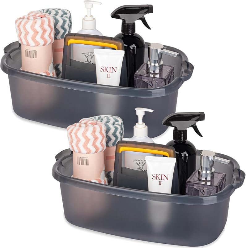 JiatuA Large Cleaning Caddy - Portable Organizer with Handle for Bathroom, Kitchen, Garden & More