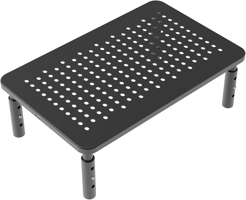 Adjustable Monitor Stand Riser with Anti-Slip Rubber, Ergonomic Height for Computer Displays