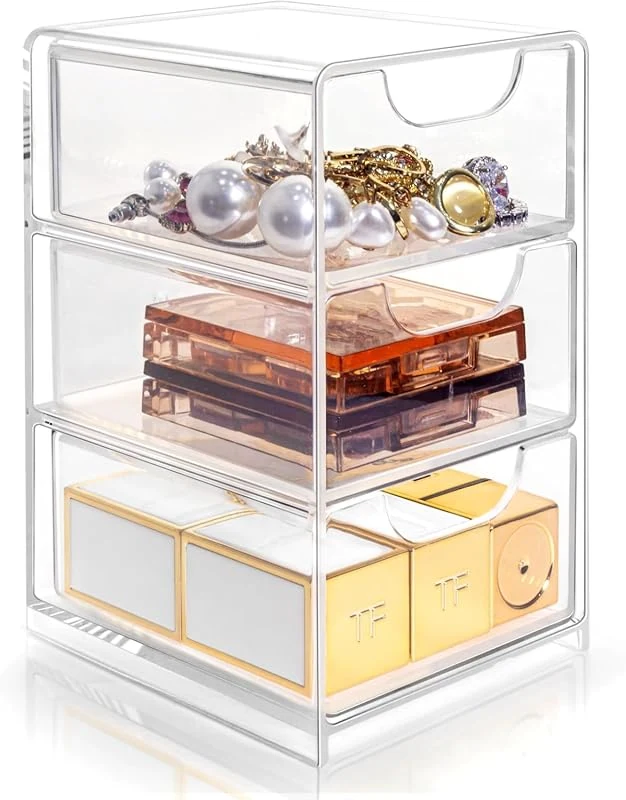 Small Wooden Desk Organizer with Multi-Compartment Design for Office Supplies and Jewelry