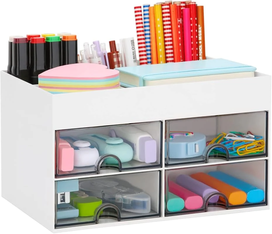 LETURE Desk Organizer with Drawer, Versatile Storage Caddy for Office Supplies