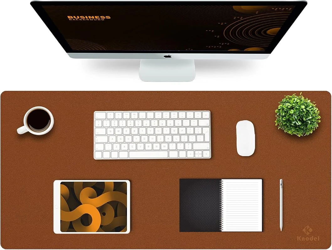 K KNODEL Extra Large Leather Desk Mat (43x90cm) - Multifunctional Desk Pad for Home Office