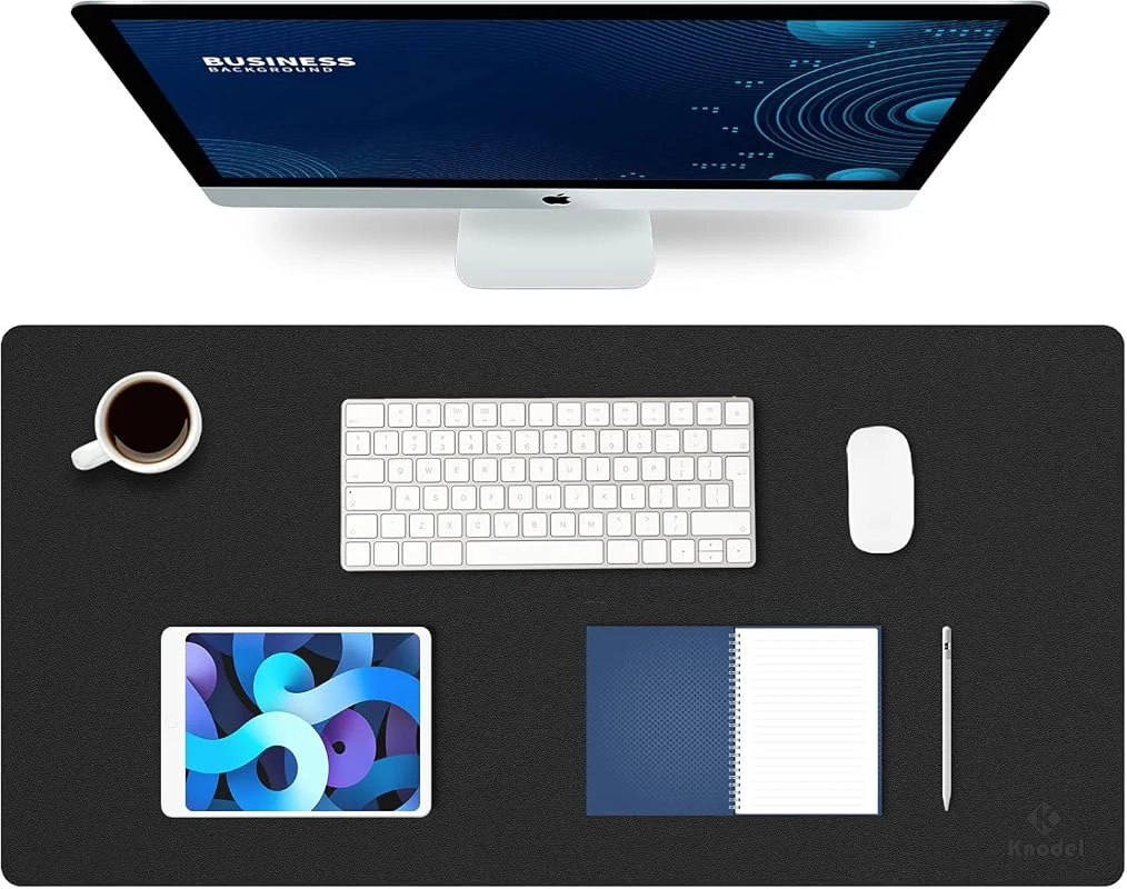 K KNODEL Large Leather Desk Mat (40x80cm) - Versatile Desk Pad, Keyboard and Laptop Protector