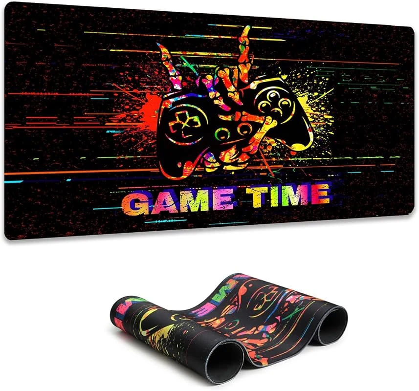 Colorful Large Gaming Mouse Pad with Durable Non-Slip Base - Washable Desk Mat for Home and Office