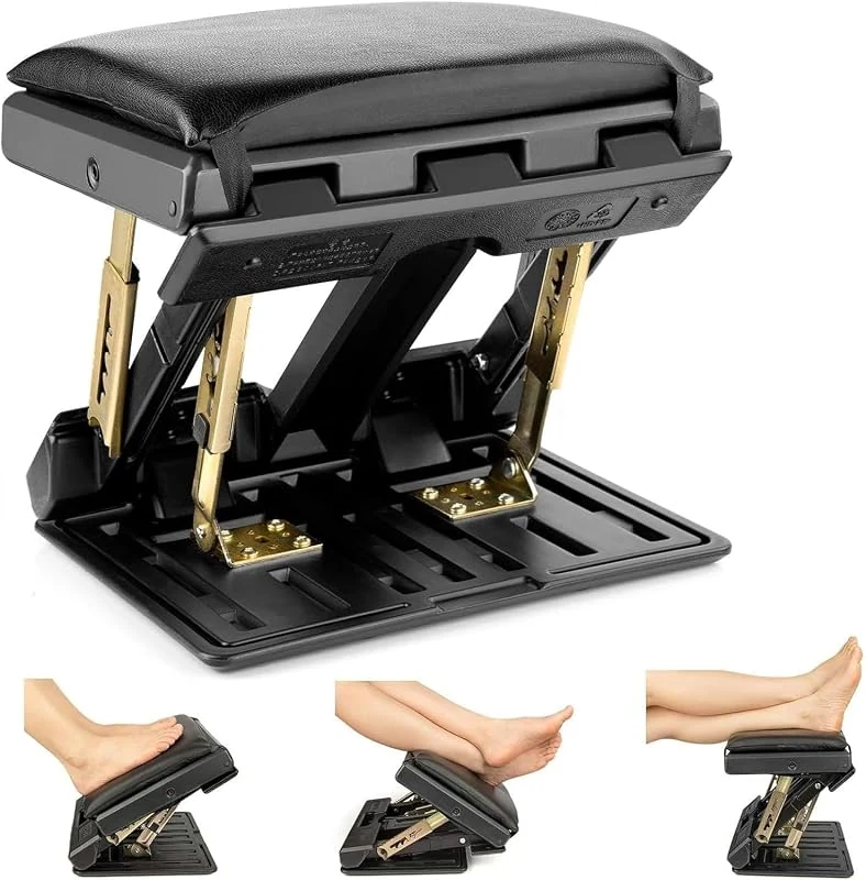 ACHAS Adjustable Ergonomic Footrest with Soft Pad, Four-Level Height for Home and Office Use