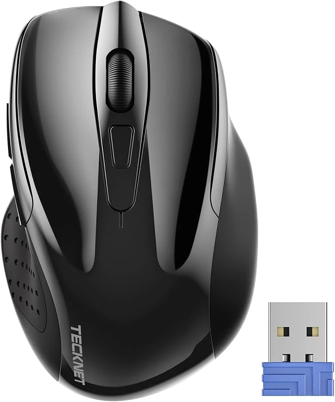 TECKNET Wireless Ergonomic Mouse with 6 Buttons, 24 Months Battery Life, 2600 DPI for PC and Laptop