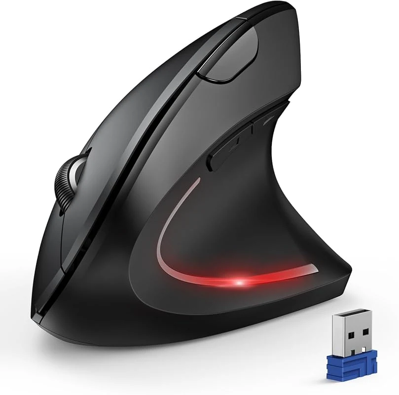 TECKNET Bluetooth Ergonomic Vertical Mouse with 4800 DPI and Quiet Clicks for Wide Compatibility