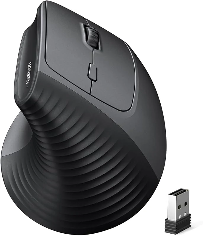 UGREEN Vertical Wireless Mouse: Ergonomic 4000DPI, 6 Buttons for Comfort, 2.4G Wireless Connectivity