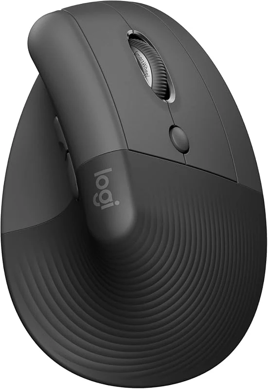 Logitech Lift Vertical Ergonomic Mouse: Wireless, Quiet Clicks, 4 Buttons, Compatible with Windows and macOS