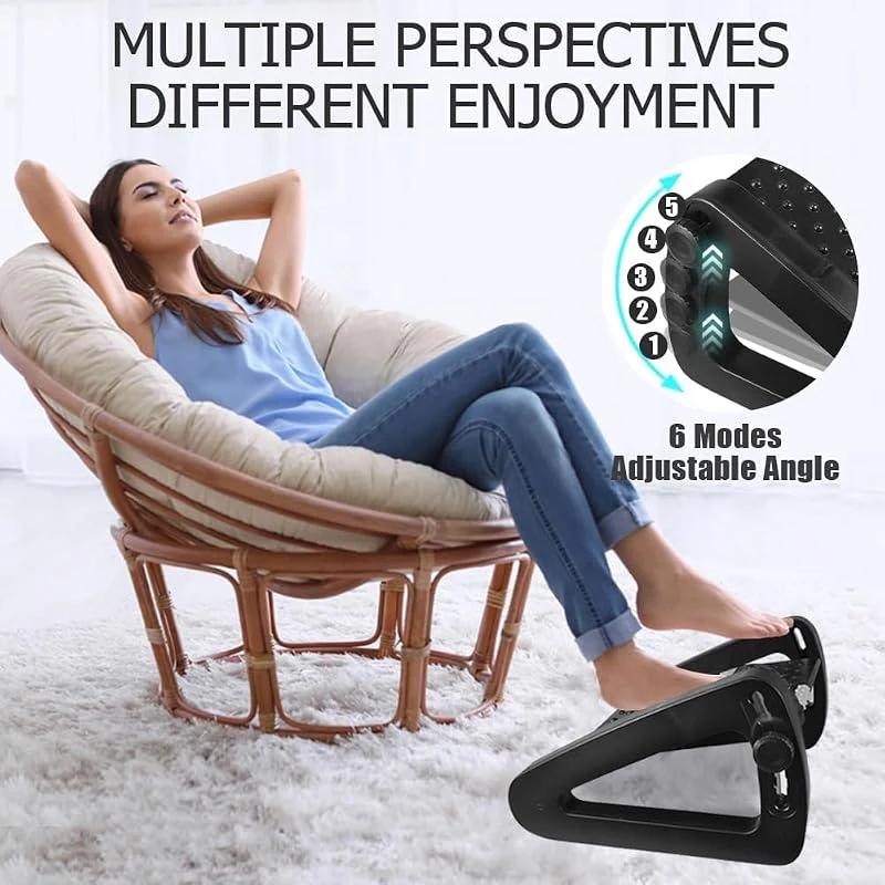 Adjustable Height Ergonomic Foot Stool for Office - Massage Surface for Pain Relief at Home and Travel