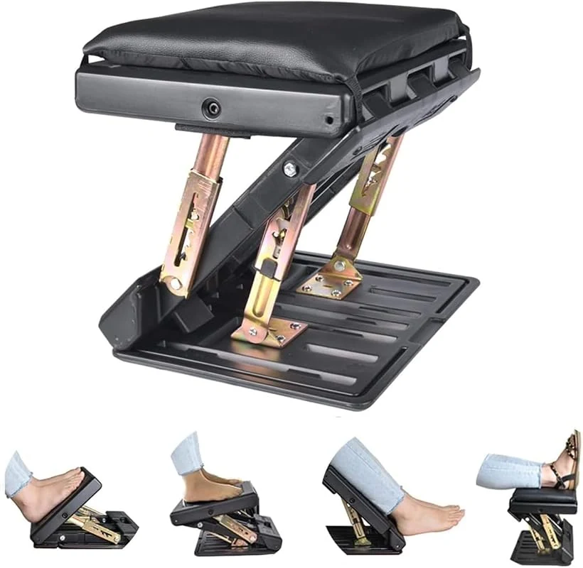 Nalacal Ergonomic Adjustable Foot Rest for Under Desk - Foldable Height Soft Cushion for Office and Gaming Use