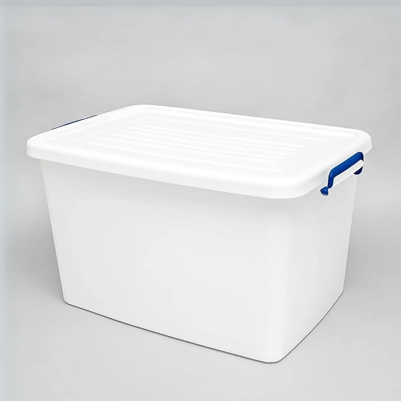 Extra Large 180L Heavy Duty Storage Box - Stackable, Secure Lids for Home, Garage, and Moving Use