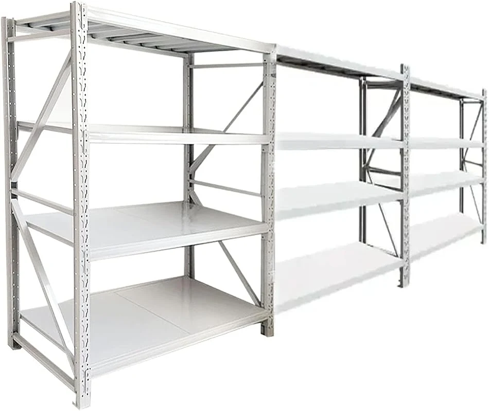 KRISTON Heavy Duty 4-Step Garage Shelving Unit with 200kg Capacity Per Shelf in White and Blue