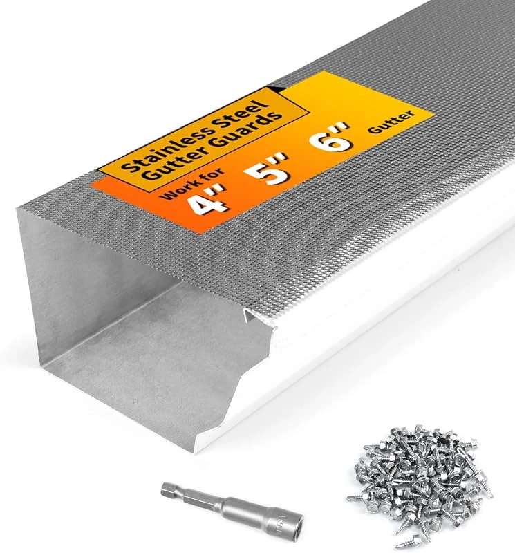 LBG Products 48 FT Gutter Guards Kit for 4 , 5 , and 6 Gutters with Easy Installation