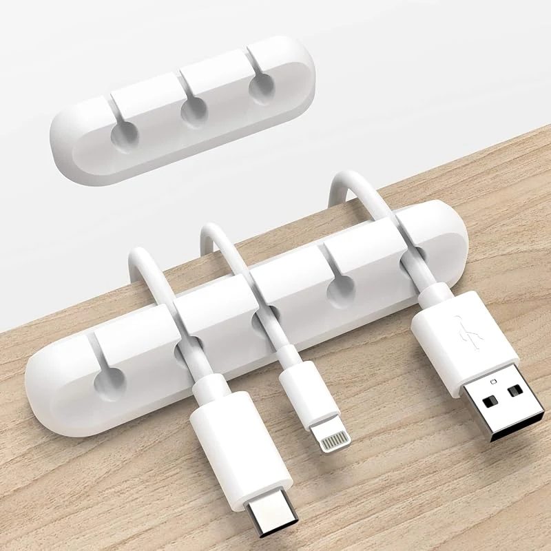 INCHOR White Cable Clips - 2 Packs Cord Organizer for Home, Office, Car, and Desk Management