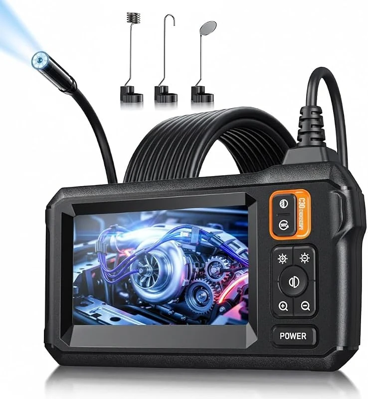 MugEasy 1920P HD Endoscope Camera with 4.3 IPS Screen, 16.4ft Range, Waterproof for Inspection