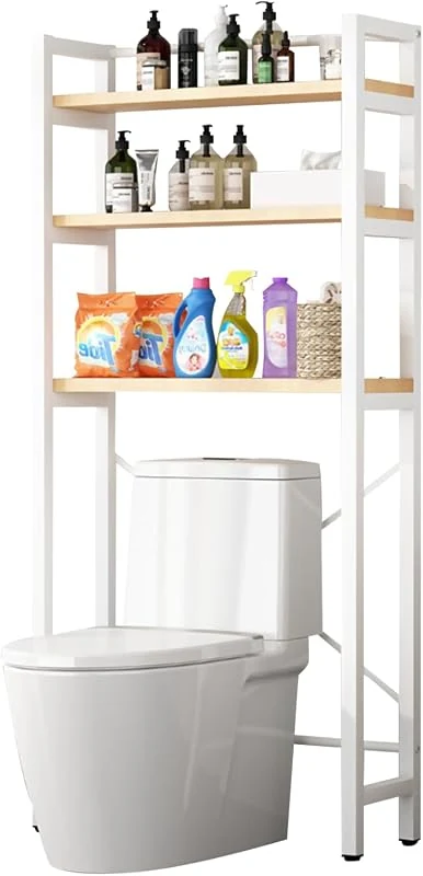 DAYONG Large Capacity Over-the-Toilet Storage Rack: 3-Layer Space-Saving Organizer in White for Bathroom
