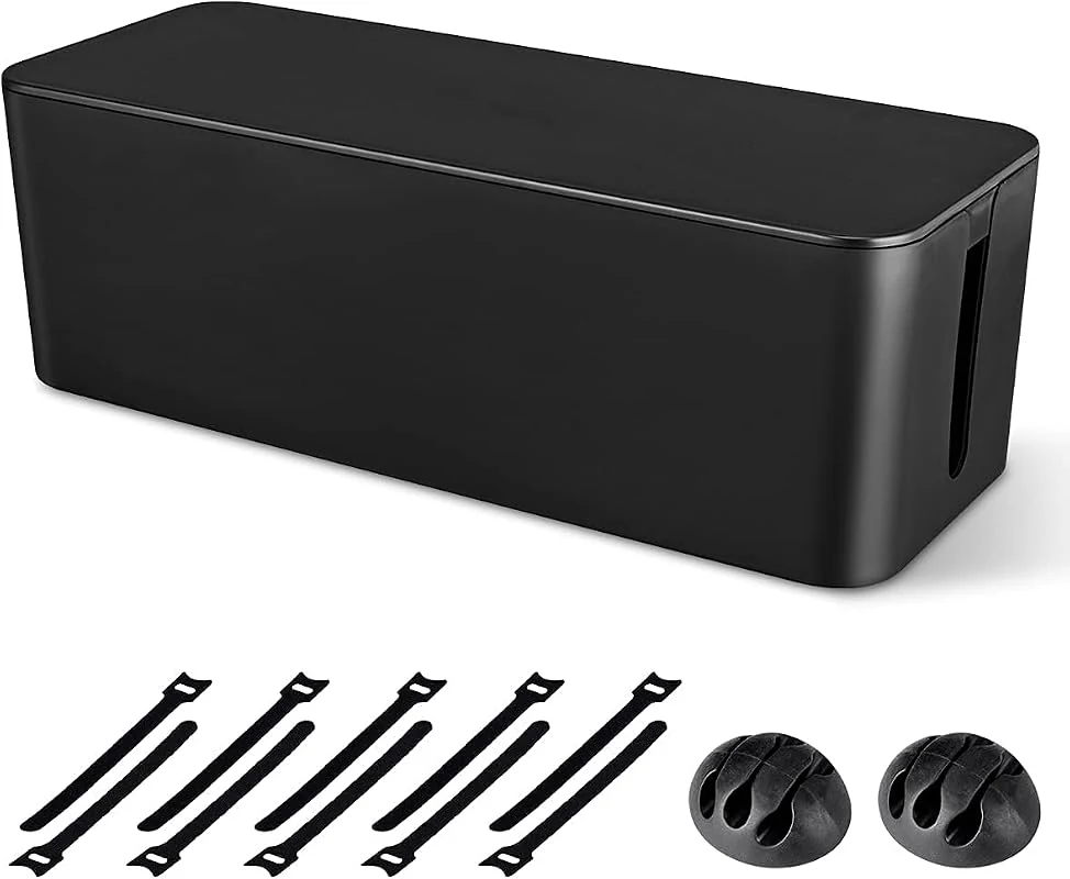Large Cable Management Box to Hide Surge Protectors, Ideal for Home and Office Use
