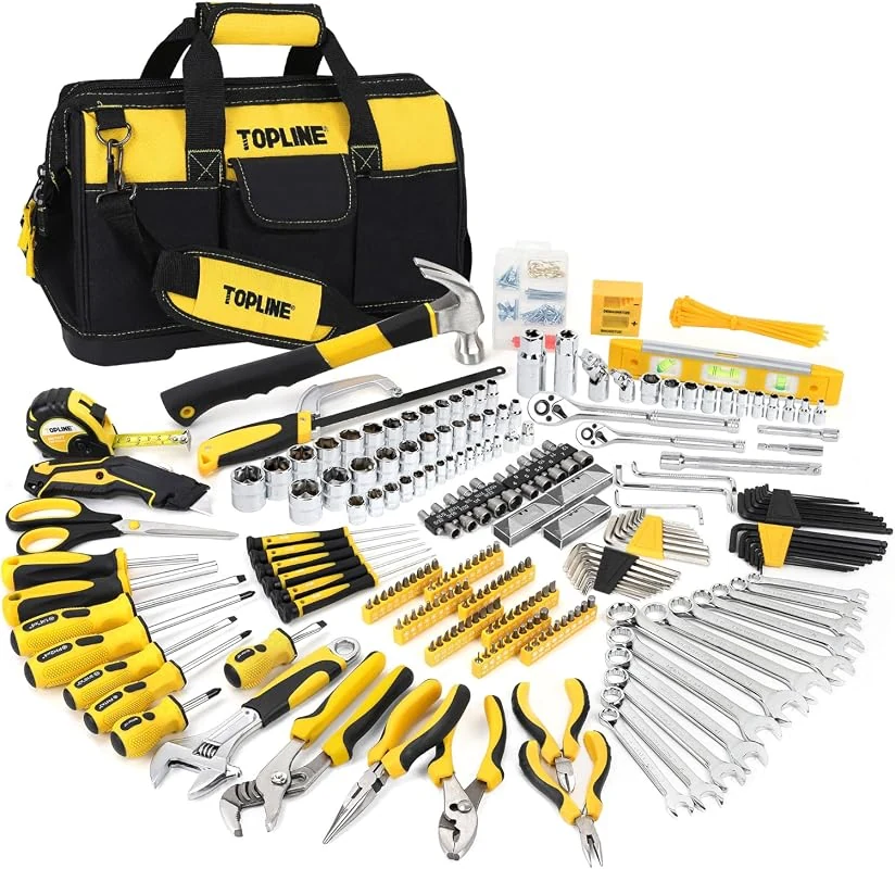 TOPLINE 467-Piece Heavy Duty Home Tool Set with 16-Inch Tool Bag for Mechanics and General Maintenance