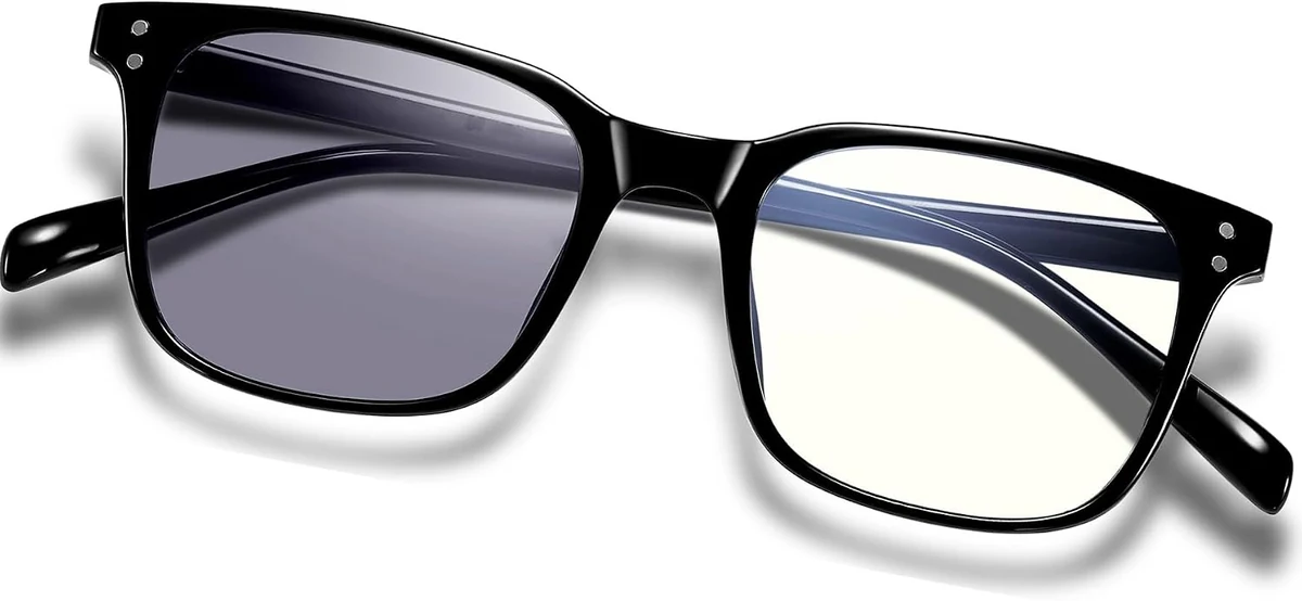 KANASTAL Photochromic Blue Light Blocking Glasses for Men and Women, Stylish Square Design