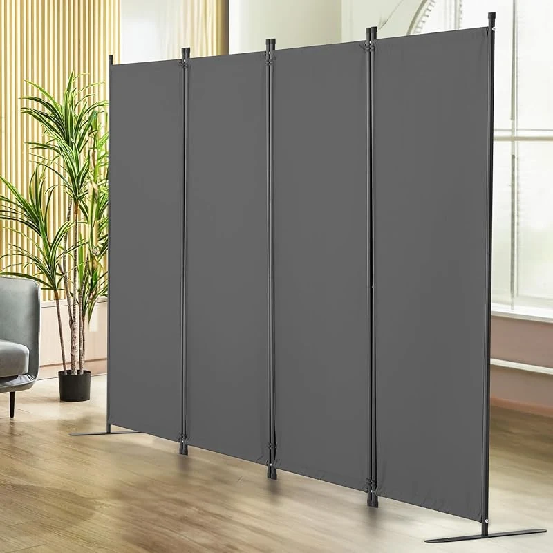 Violety 4 Panel Folding Room Divider - Waterproof Privacy Screen with Thickened Metal Support
