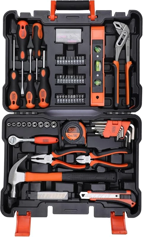 BLACK+DECKER 154-Piece Hand Tool Kit for Comprehensive Home and Office Repair Needs