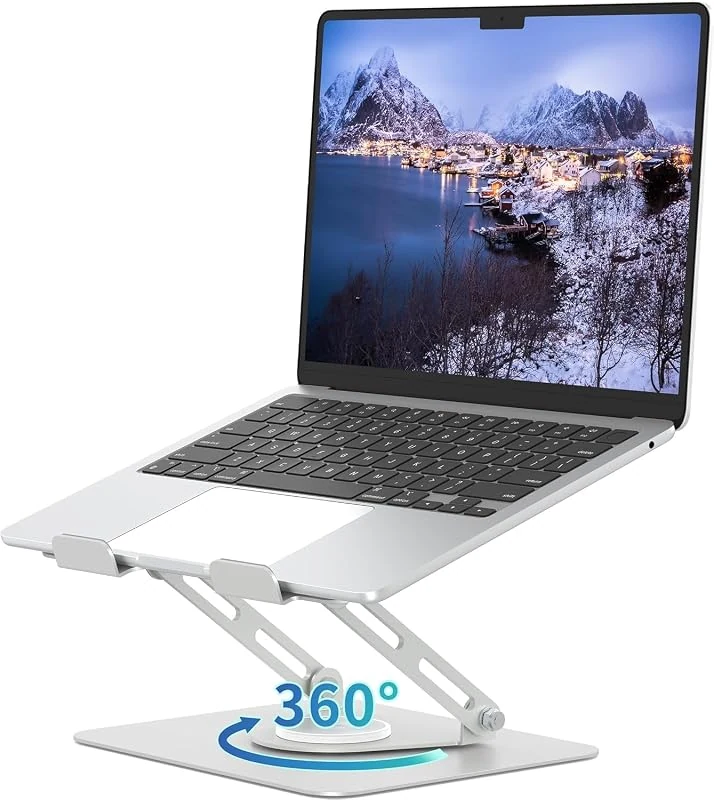 Adjustable Laptop Stand with 360° Rotation, Ergonomic Height and Angle for 10-17.3 Laptops