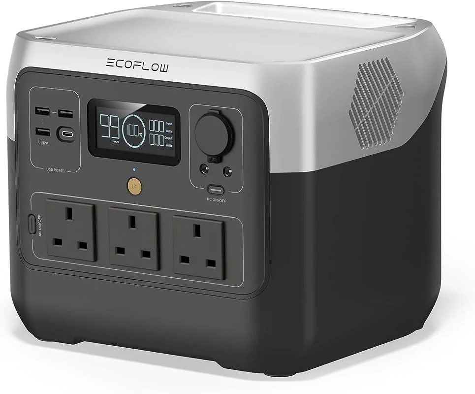 EF ECOFLOW RIVER 2 Pro Portable Power Station - 768Wh Fast Charging, 3 AC Outlets for Camping