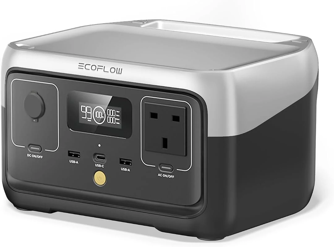 EcoFlow RIVER 2 Portable Power Station, 256Wh Battery, 1 Hour Fast Charging, 600W Output for Outdoor Use