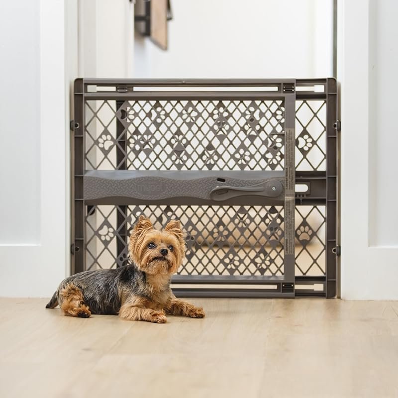 MYPET Paws Portable Pet Gate: Expandable 26-40" Pressure Mounted, Durable Design for Doorways, 23" Tall
