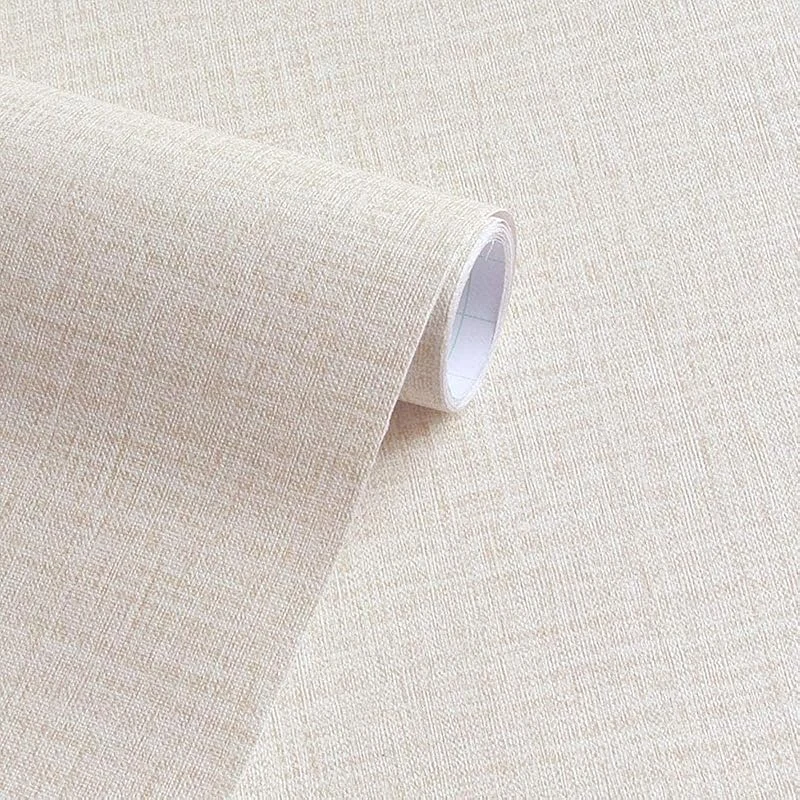 Beige Grasscloth Textured Peel and Stick Wallpaper, Self-Adhesive and Removable for Elegant Decor