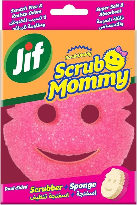 Jif Scrub Mommy Sponge Scrubber - Scratch-Free, Odor Resistant, Deep Cleaning, Dishwasher Safe